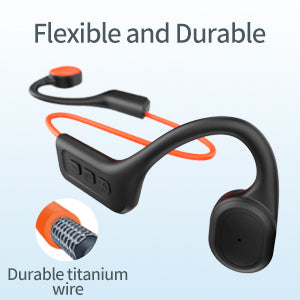 CelsusSound S800C Bone Conduction Headphones, Open-Ear Bluetooth 5.3 Headphones with Mic, IPX7 Waterproof Sports Earbuds Wireless Earphones for Running Workout Cycling, 1.5 Fast Charging and 10H Working Time (Orange)
