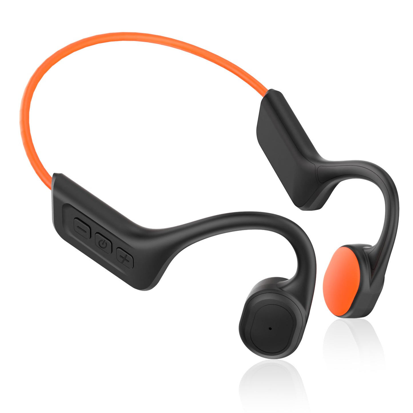 CelsusSound S800C Bone Conduction Headphones, Open-Ear Bluetooth 5.3 Headphones with Mic, IPX7 Waterproof Sports Earbuds Wireless Earphones for Running Workout Cycling, 1.5 Fast Charging and 10H Working Time （Orange）